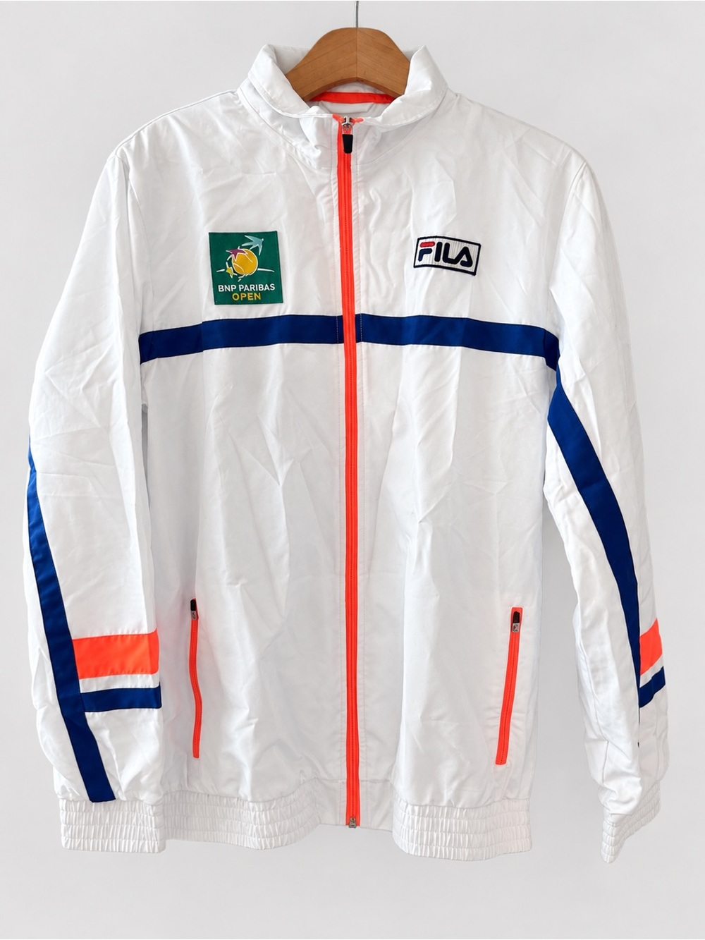 FILA Unisex L/S BNP Paribas Open White Orange Tennis Windbreaker
NWOT - XS